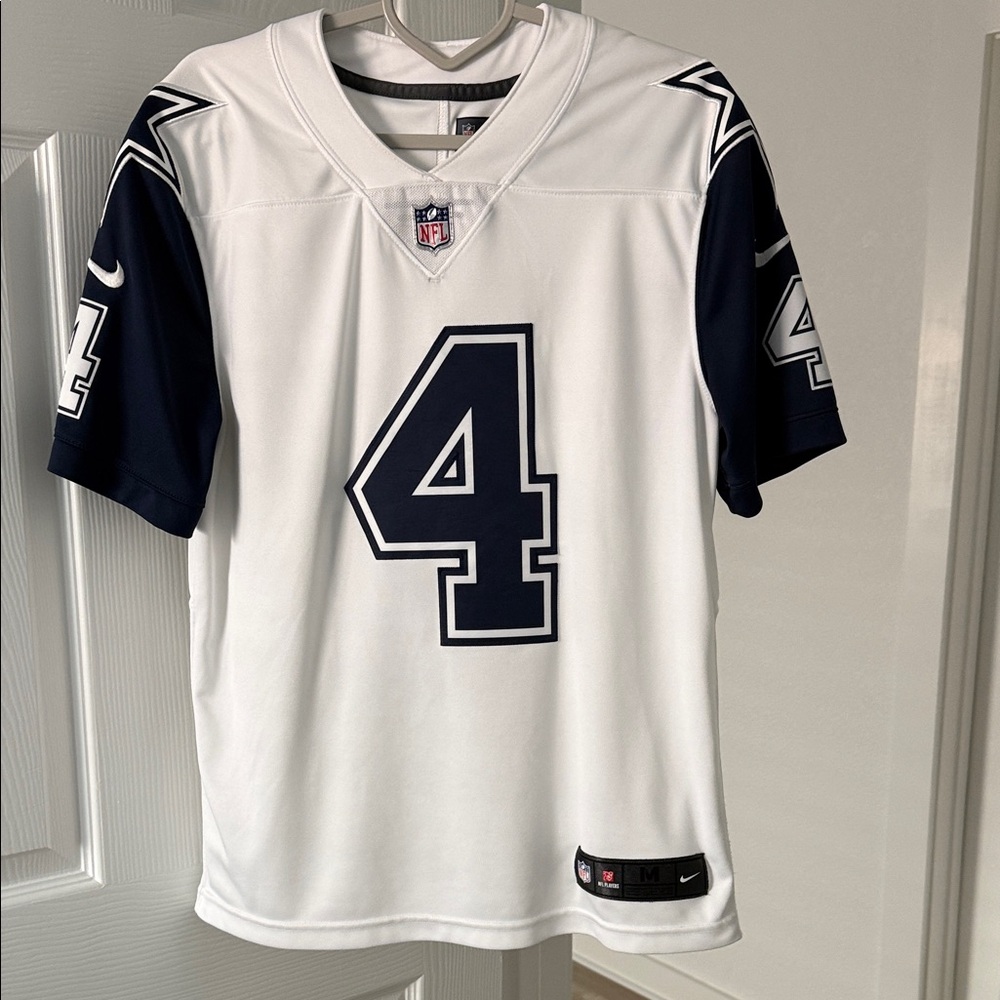 Nike Dak Prescott Men's White and Blue NFL Jersey